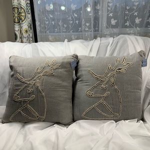 Reindeer Holiday Seasonal Pillows (2)